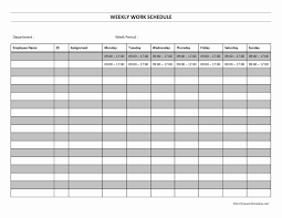 Blank Weekly Work Schedule Template Schedule Templates