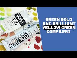 green gold acrylic paint compared