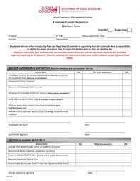 employee separation clearance forms in