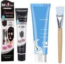 charcoal mask and 1 face pack brush