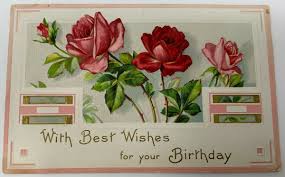 happy birthday flowers postcard ebay