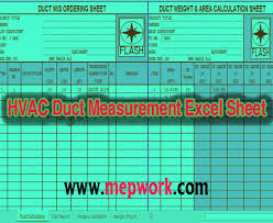 Download Hvac Duct Measurement Excel Sheet Xls