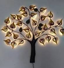 Kraphy Brown Metal Wall Art Led With