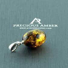 earthy amber olive silver charm