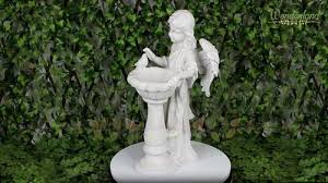 Bird Feeder Angel Resin Figure Statue