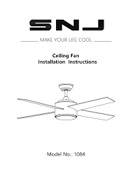 snj ceiling fan user manual manualzz