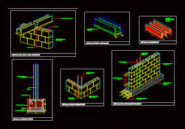 Concrete Wall Blocks Dwg Detail For