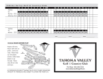 Scorecard - Tahoma Valley Golf & Country Club
