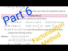 Quadratic Equations Factorisation