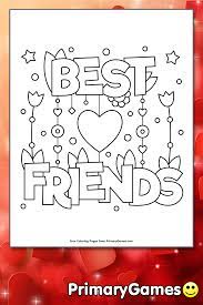 best friends coloring page free