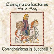 Irish Celtic New Baby Boy Congratulations Card