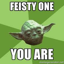 Feisty one You are - Advice Yoda Gives | Meme Generator via Relatably.com