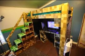 minecraft bunk bed loft bed with desk