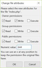 change file permissions in wordpress