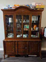before after china cabinet makeover