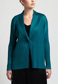 Issey Miyake Pleats Please October Jacket In Turquoise
