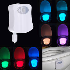 Motion Sensor Led Toilet Night Light 16 Colors Dusk To Dawn Auto On Off Bathroom Lamp