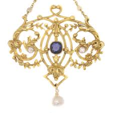 late victorian french gold pendant on