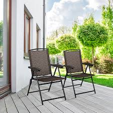 Patio Rattan Folding Chair