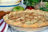 autumn glazed apple cream pie