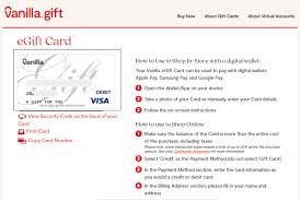 vanilla visa gift cards egifter support