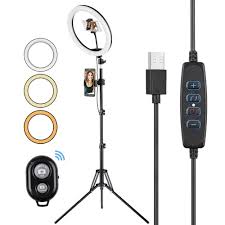 Andoer 12 Inch Led Ring Lights Ringlight With Phone Holders Remote Shutter Tripod Light Stand 3 Color Temperature Modes Usb Powered Photography Lighting Video Light For Live Streaming Studio Shooting Make Up