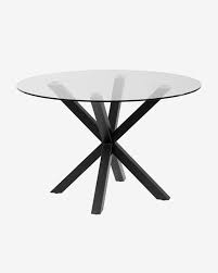 Full Argo Round Glass Table With Steel