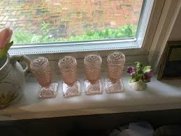 Pink Depression Glass Set Of 4 Miss