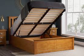 phoenix oak wooden ottoman storage bed
