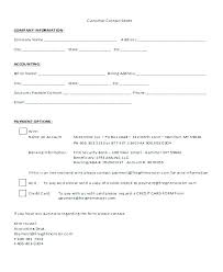 Contact Information Form Template Customer Info Excel Chaseevents Co