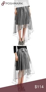 Shiny Mesh Up And Down Skirt Brand Gracia Fabric 100