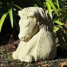 Concrete Meditating Horse Statue