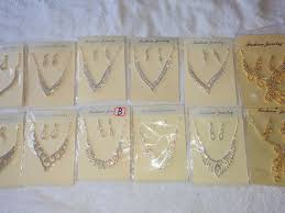 joblot 12 pcs diamante sets necklace
