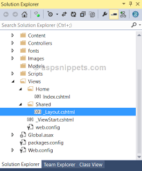 using layout master pages in aspnet mvc