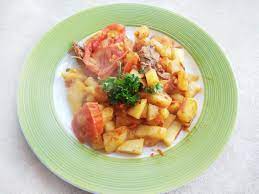 Быстрое картофельное рагу с мясом курицы на сковороде рецепт с фото  пошагово - PhotoRecept.ru