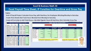 excel business math 30 payroll time