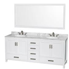 Kubebath bosco 60 double sink modern bathroom vanity w/ quartz countertop and matching mirror. Sheffield 80 Double Bathroom Vanity In White With Countertop Undermount Sinks And Mirror Options