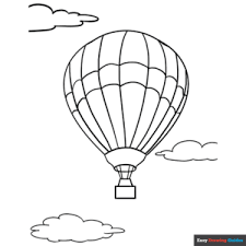 hot air balloon coloring page easy