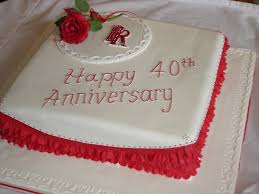 We personally find the color somewhat suits the lovey dovey celebration too, as red shade ruby possesses is often used to express everything related to love. Cake For 40th Wedding Anniversary
