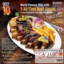 Enjoy the tony roma's set dinner for only rm67.73. Free Tony Roma S Rm20off On Beef 10 Platter Giveaway