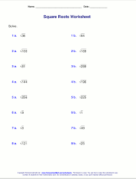 Free Square Root Worksheets Pdf And Html