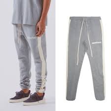 side stripe sweatpants grey