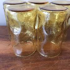 mid century glassware amber juice