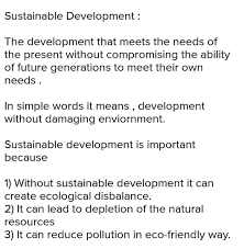 what is sustainable development and why