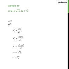 Example 15 - Divide 8 root 15 by 2 root 3 - Chapter 1 Class 9