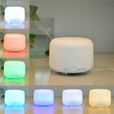Large Miniso Muji Aromatherapy Essential Oil Aroma Diffuser 500ml 7 Color Ultrasonic Humidifier Led Color Changing Lamp Light Air Purifier Lonizer
