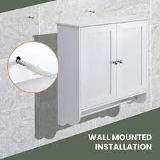 White Bathroom Storage Wall Cabinet