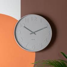 Wall Clock Mr Grey Numbers Warm Grey