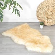 white sheepskin rug original leather