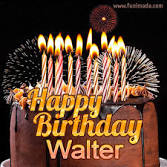 Chocolate Happy Birthday Cake for Walter (GIF) | Funimada.com